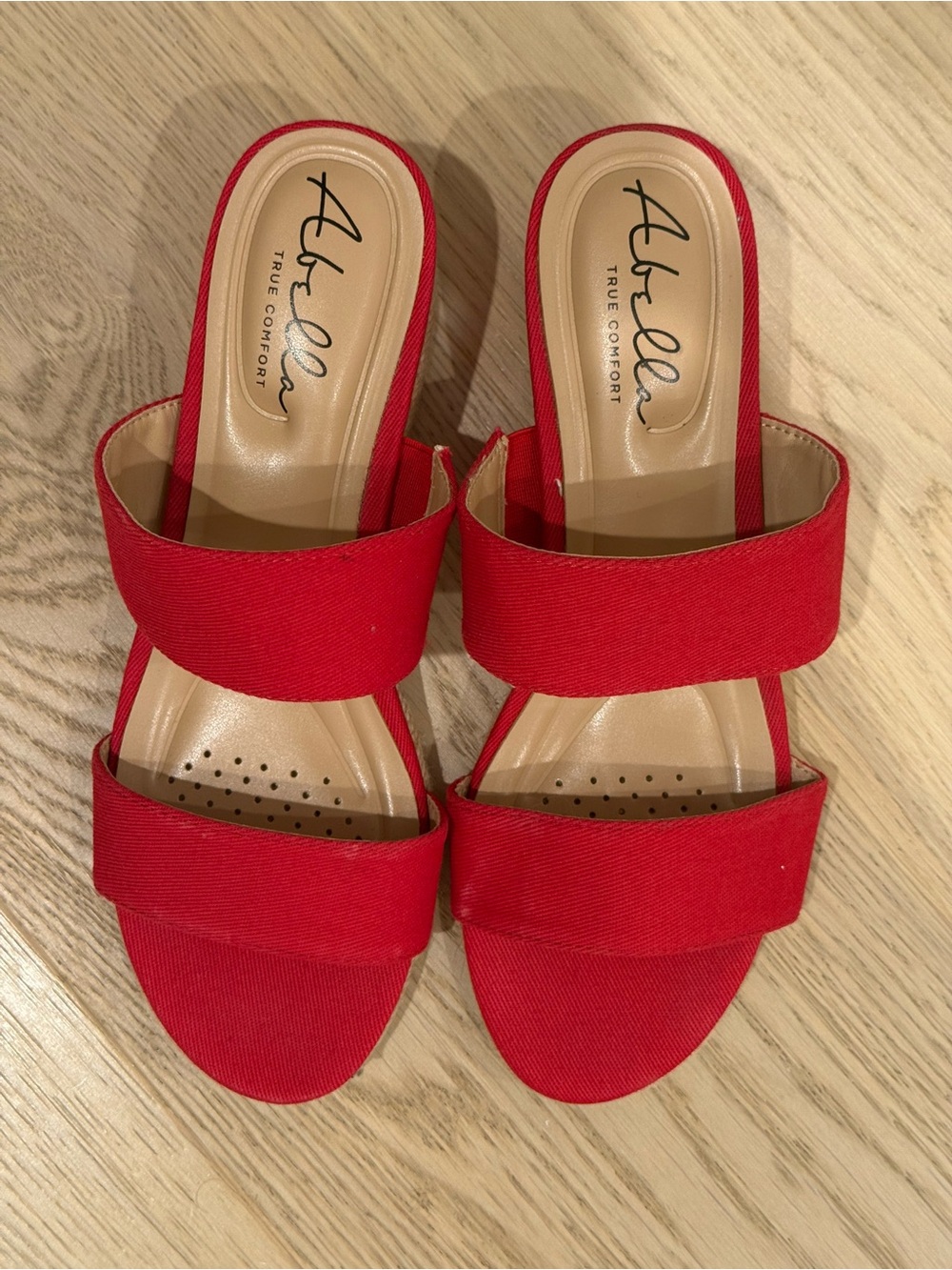 Ariella Red Double-Band Slide Mules